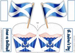 Flying the Flag Scotland Cupcake Felties Shaped Card