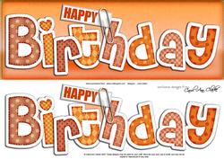 Large Dl Happy Birthday Felties Quick Card N 3D Decoupage