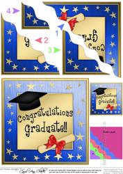 Congratulations Graduate Wavy Corner Side Stacker Topper