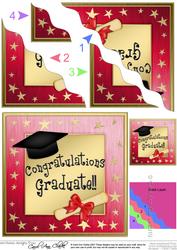 Congratulations Graduate Wavy Corner Side Stacker Topper