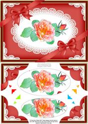 A5 Rose and Lace Scallop Corners and Pyramage