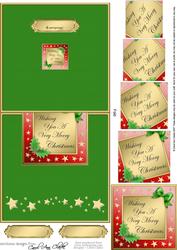 Christmas Greetings No-Hole Over the Edge with a Spiral Pyramid Topper