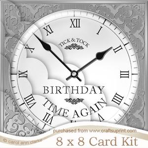8x8 Birthday Clock Kit with Scalloped Corners