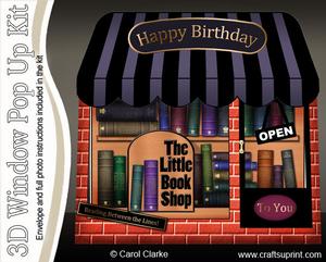 Image of cup211714_359 - 3D the Little Book Shop Window Pop Up Card
