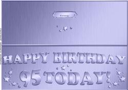 Large Dl 95th Birthday Quick Cut and Fold Card