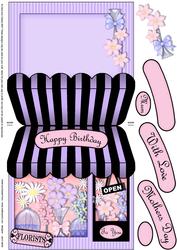The Little Florists Shop Shaped Card Decoupage N Greetings