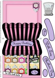 The Little Sweet Shop Shaped Card Decoupage N Greetings