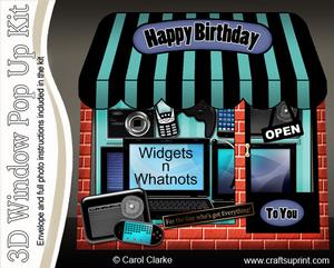 3D Gadgets N Gizmos Window Pop Up Card Decoupage N Envelope
