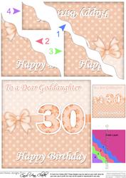 30th Birthday Goddaughter Felties Wavy Corner Side Stacker