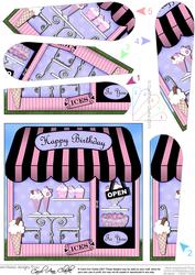 The Little Ice Cream Parlour Shop Fan Pyramage Topper