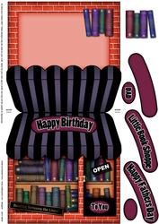 The Little Book Shop Shaped Card Decoupage N Greetings
