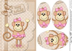 A5 Tu Tu Monkey Oval Pyramage Topper