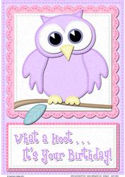 A4 What a Hoot Owl Birthday Felties