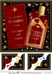 8 x 8 Fathers Day Whisky Scalloped Corner Topper