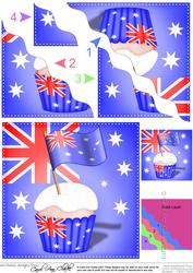Flying the Flag Australia Cupcake Wavy Corner Side Stacker