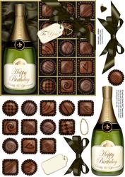 Birthday Champers Quick Card with 3D Decoupage