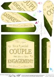 Engagement Champers Wine Label Fan Pyramage Topper