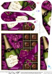 Engagement Champers Chocs N Roses Fan Pyramage Topper