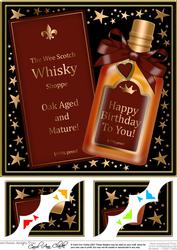 8 x 8 Birthday Whisky Scalloped Corner Topper