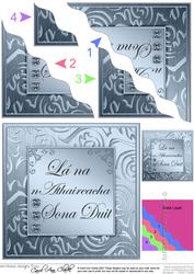 Elegant Metallic Irish Gaelic Fathers Day Wavy Corner