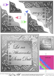 Elegant Metallic Irish Gaelic Fathers Day Wavy Corner