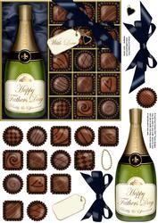 Fathers Day Champers Quick Card with 3D Decoupage