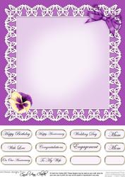 Pansy on Butterfly Lace Matching 8 x 8 Insert Panel and Gree