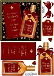 Birthday Whisky Quick Card with 3D Decoupage