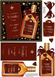 Birthday Whisky Quick Card with 3D Decoupage