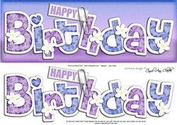 Large Dl Happy Birthday Floral Felties Quick Card Decoupage