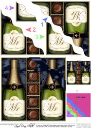 Mr & Mr Champers N Chocs Wavy Corner Side Stacker Topper