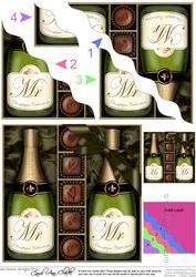 Mr & Mr Champers N Chocs Wavy Corner Side Stacker Topper