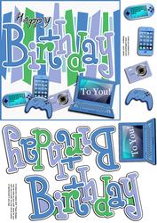 Birthday Gadgets Games N Gizmos Quick Card with 3D Decoupage