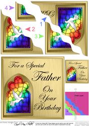 Religious Greeting Father Birthday Wavy Corner Topper