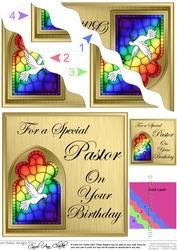 Religious Greeting Pastor Birthday Wavy Corner Topper