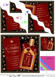 21st Birthday Whisky Wavy Corner Side Stacker Topper