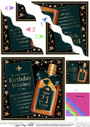 21st Birthday Whisky Wavy Corner Side Stacker Topper