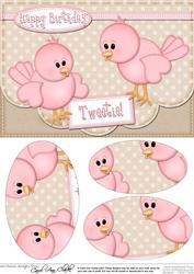 A5 Little Birdie Felties Oval Pyramage Topper