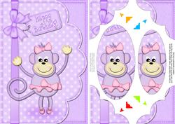 A5 Tu Tu Monkey Scallop Corners and Pyramage