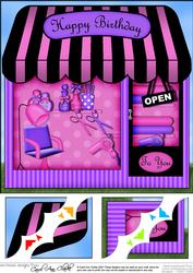 8 x 8 the Little Hairdresser Shop Topper