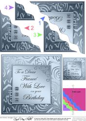 Elegant Metallic Birthday Fiance Wavy Corner Stacker
