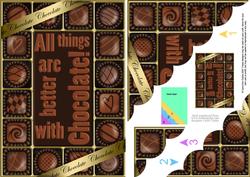 A5 Chocolate Greetings Scallop Corner Stacker