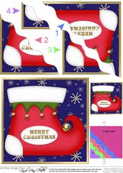 Christmas Stocking Wavy Corner Side Stacker Topper