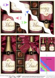 Mum N Dad Champers N Chocs Wavy Corner Side Stacker Topper