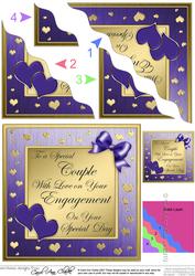 Elegant Romantic Engagement Wavy Corner Side Stacker Topper