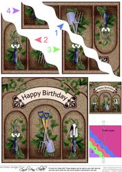 Gardening Birthday Wavy Corner Side Stacker Topper