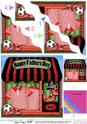 The Little Football Shop Red Fathers Day Wavy Corner Topper