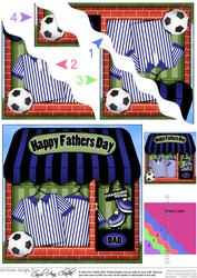 The Little Football Shop Blue Fathers Day Wavy Corner Topper