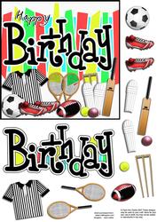Birthday Sports N Games Quick Card with 3D Decoupage