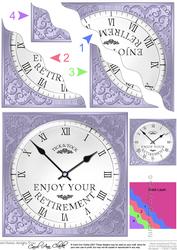 Retirement Clock Wavy Corner Side Stacker Topper